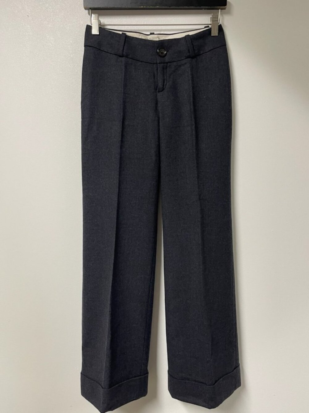 BANANA REPUBLIC Y2K Wool Jackson Fit Charcoal Grey Stretch Dress Pants - Picture 4 of 12